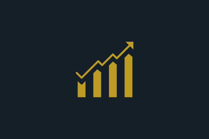 Golden arrow pointing upward on a black background, symbolizing improvement in marketing performance.