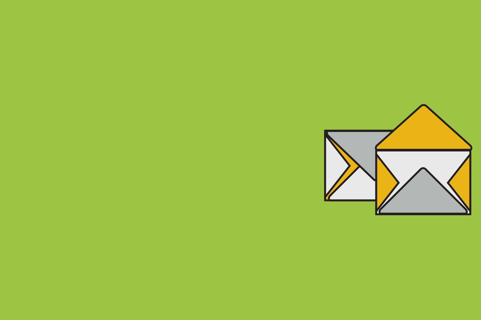 An icon of an envelope on a green background providing 10 Tips for Direct Mail Success.