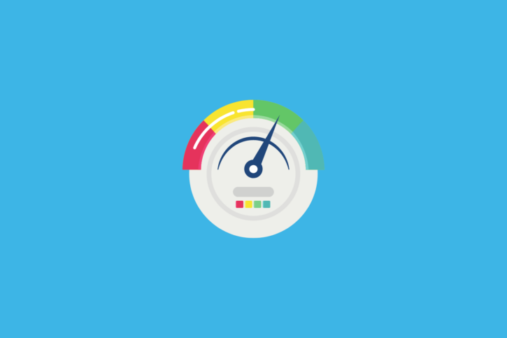 A speedometer icon on a blue background, utilities.