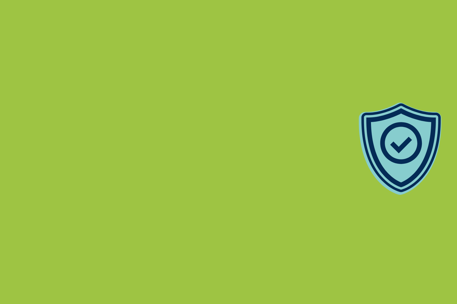 A blue shield symbolizing trust on a green background represents data ethics in the digital age.