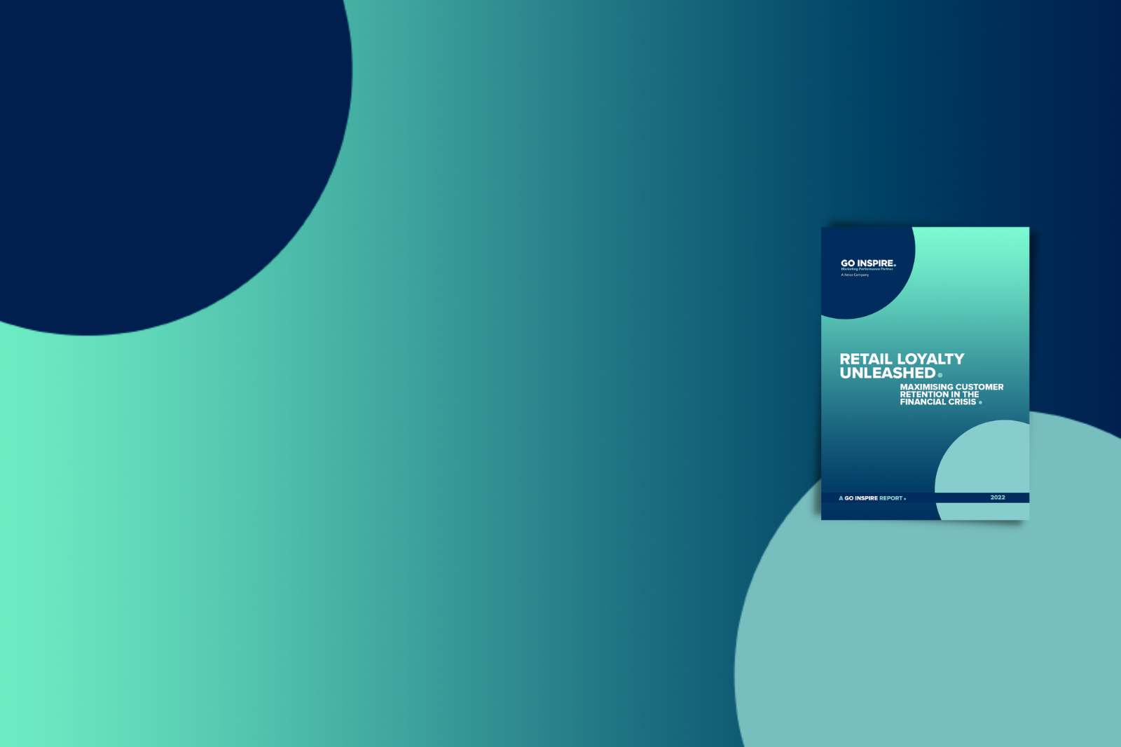 A retail brochure showcasing Loyalty Unleashed with blue and green circles on a blue background.