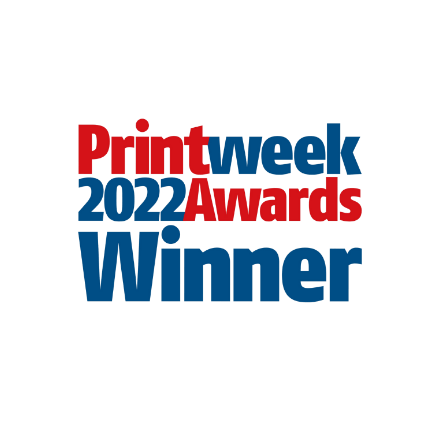 The logo for the 2022 printweek awards winner.