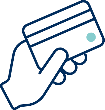 A hand holding a credit card for transactional purposes.