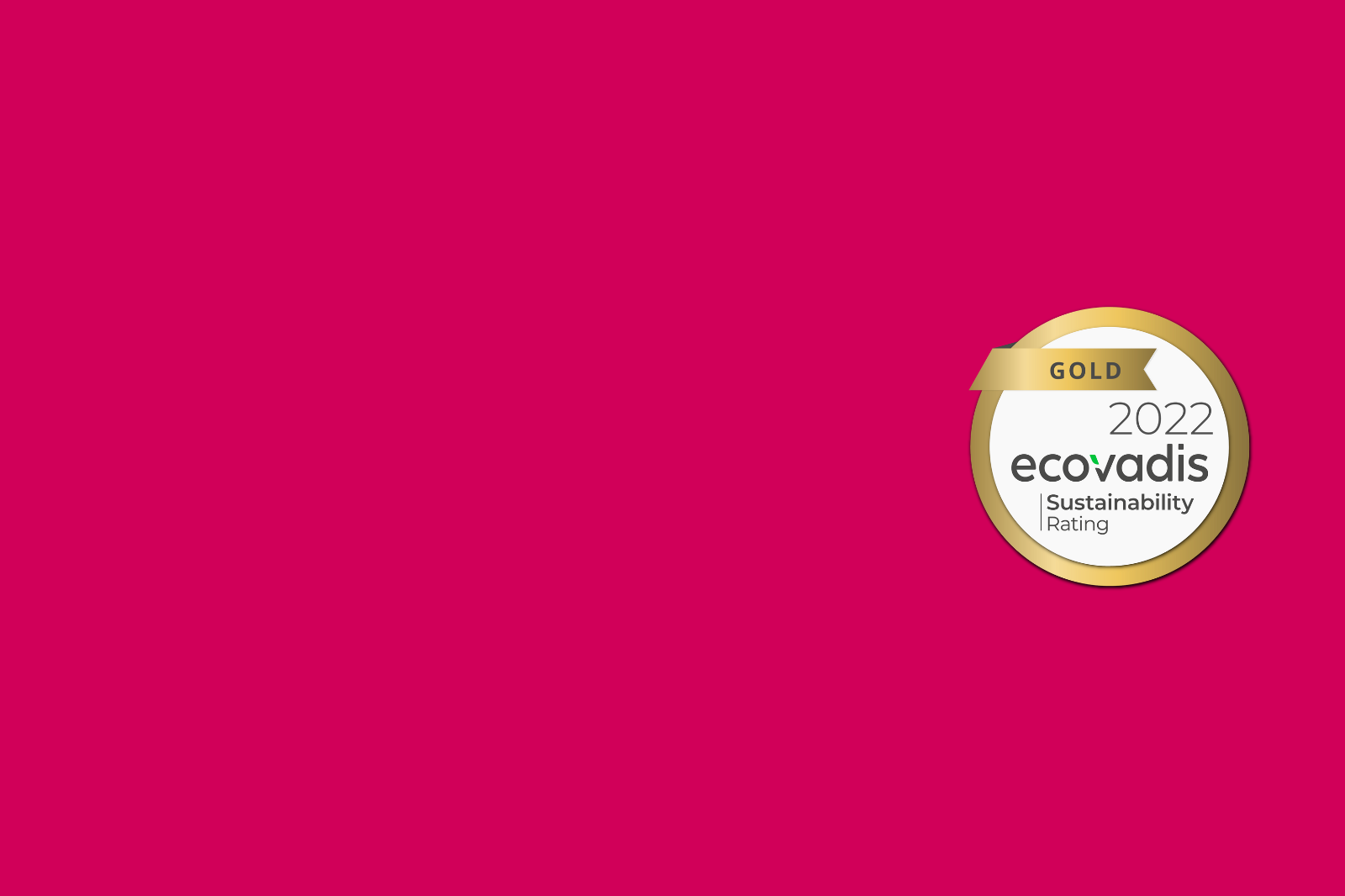 A pink background with a gold logo on it becomes greener with gold accreditation and £1m spend.