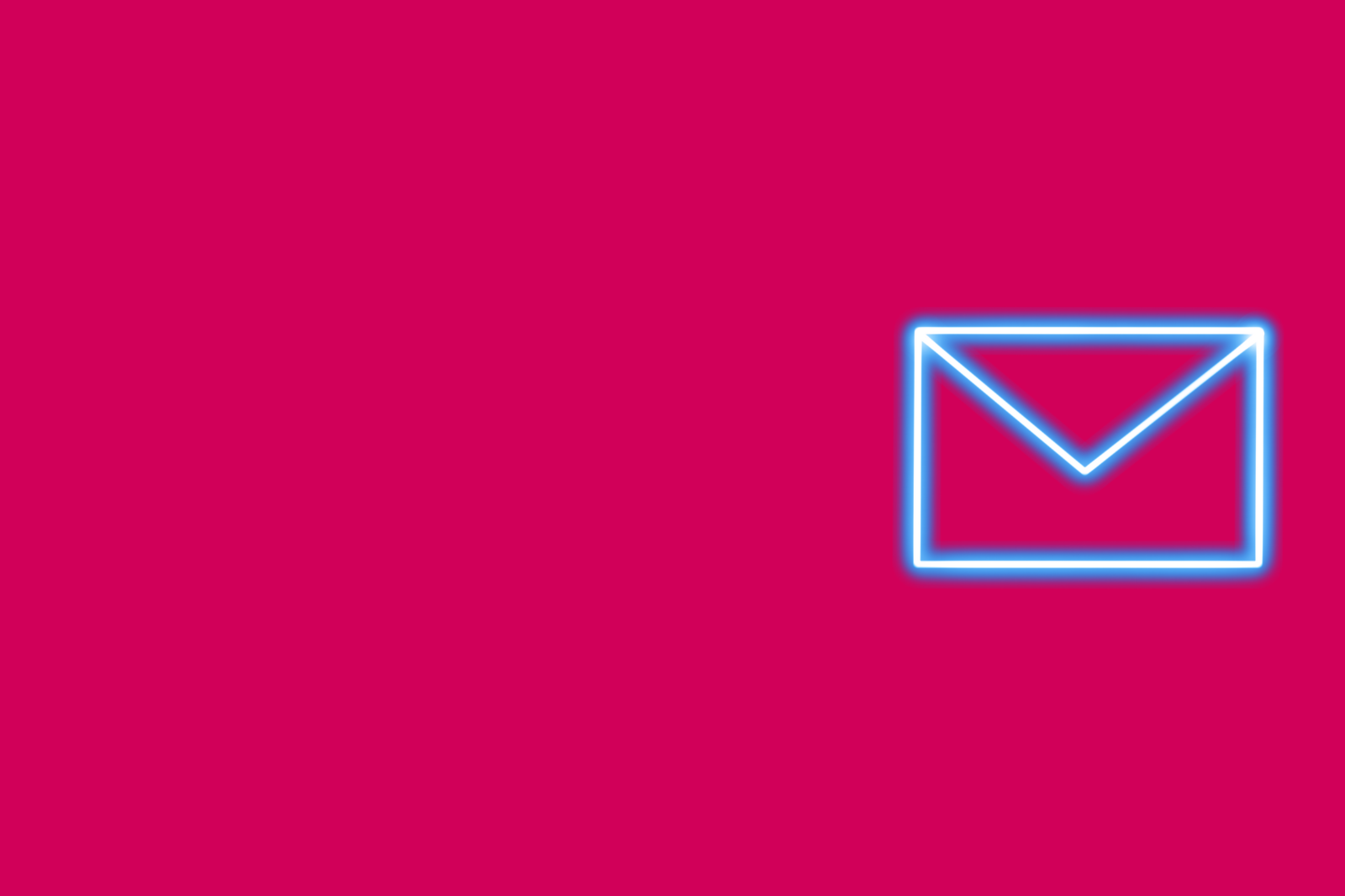An email icon on a pink background representing the future of mail.