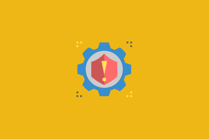An icon of a gear wheel on a yellow background representing strategies for mitigating marketing outsource risks.