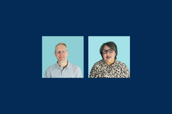 Two new Directors join Go Inspire, standing in front of a blue background.